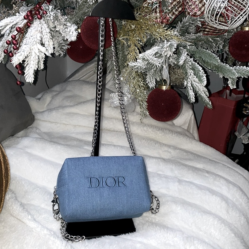 DIOR DENIM BEAUTY POUCH 👝CONVERTED TO A  CROSS BODY